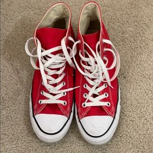 Converse red high tops
